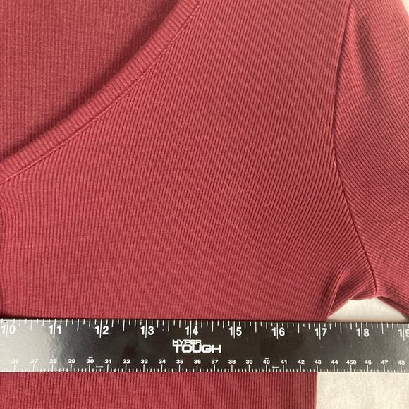 Toad & Co Linfield Henley Top Womens Burgundy XS Tunic Ribbed Lounge Cozy Basics - Picture 5 of 6